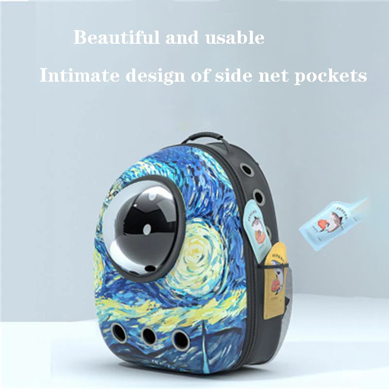 Artistic Cat Backpack Carrier With Viewing Bubble