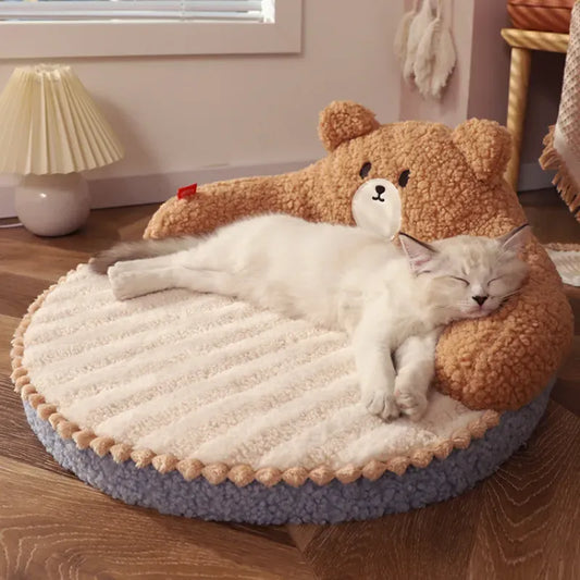 Bear shaped cat and dog bed