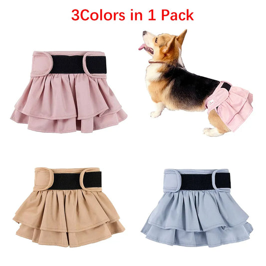 3-Pack Reusable Female Dog Diapers