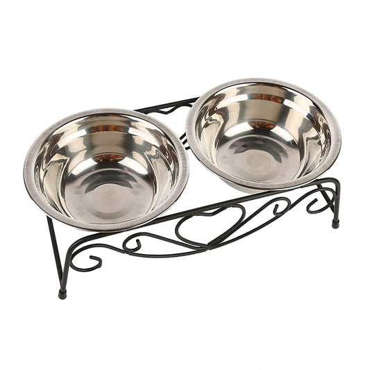 Raised Bowls With Heart-Shaped Iron Stand
