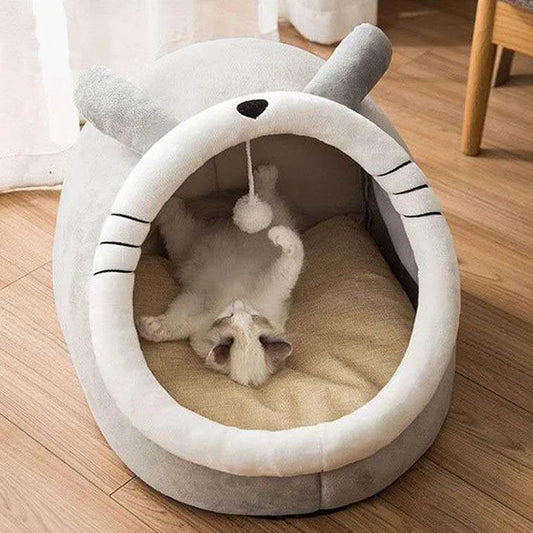 Cute Cat Cave with Hanging Toy