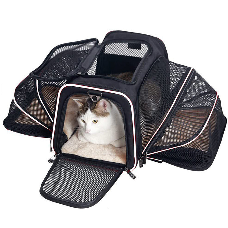 Extra-Long Expandable Pet Cat Dog Carrier - Accordion Style