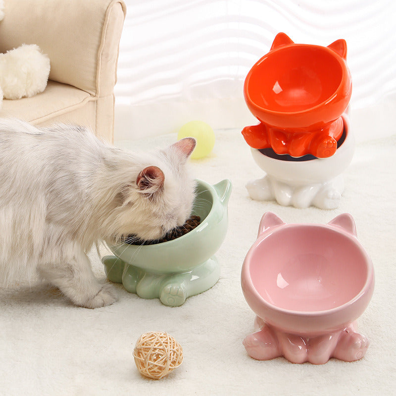 Large Capacity Cat-Shaped Ceramic Bowl