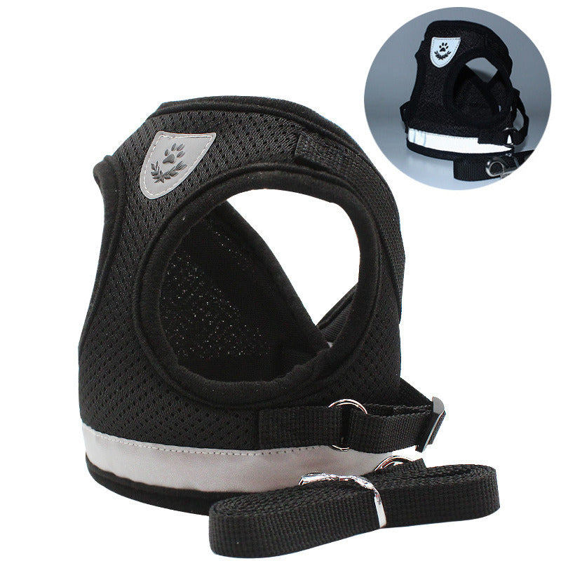 Reflective Dog Harness Vest and Bonus Leash