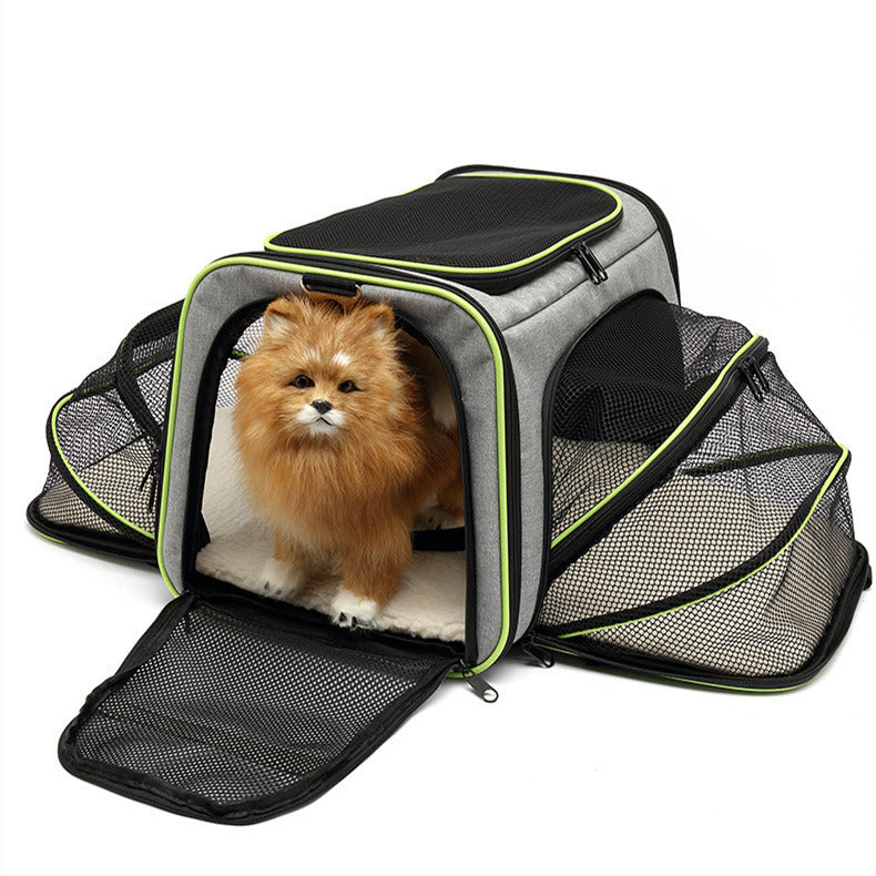 Extra-Long Expandable Pet Cat Dog Carrier - Accordion Style