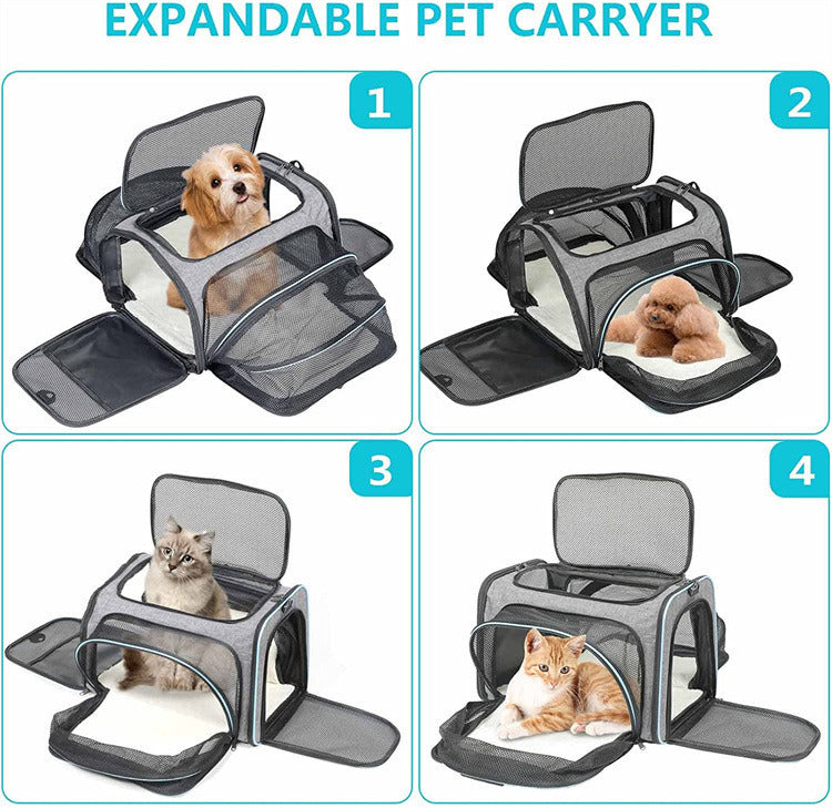 Extra-Long Expandable Pet Cat Dog Carrier - Accordion Style