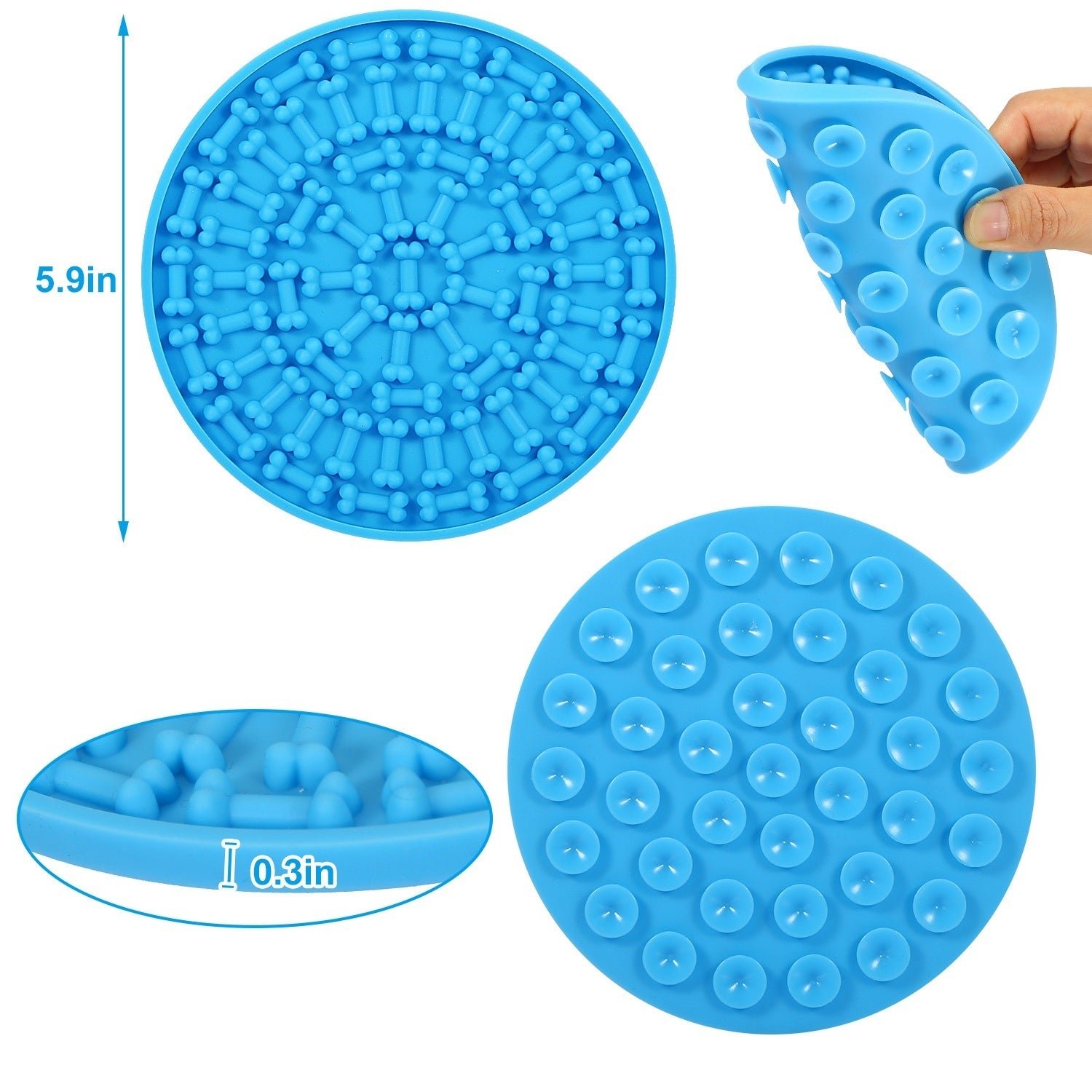 2 Pack bath dog treat pad with suction cups