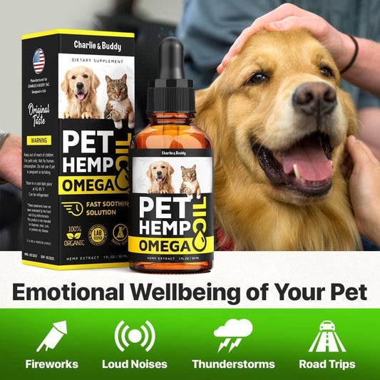 Hemp Oil with Omega 3, 6, 9, and Vitamins B & E for Dogs and Cats