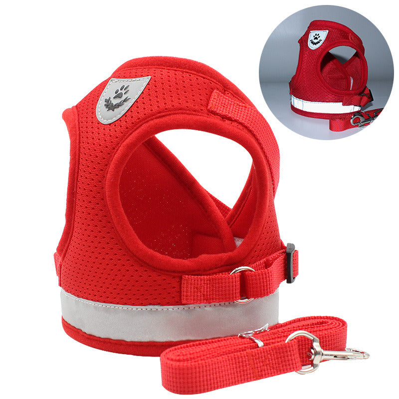 Reflective Dog Harness Vest and Bonus Leash