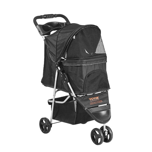 Lightweight Pet Travel Stroller - 3 Wheels