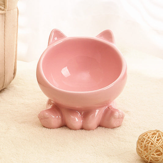 Large Capacity Cat-Shaped Ceramic Bowl