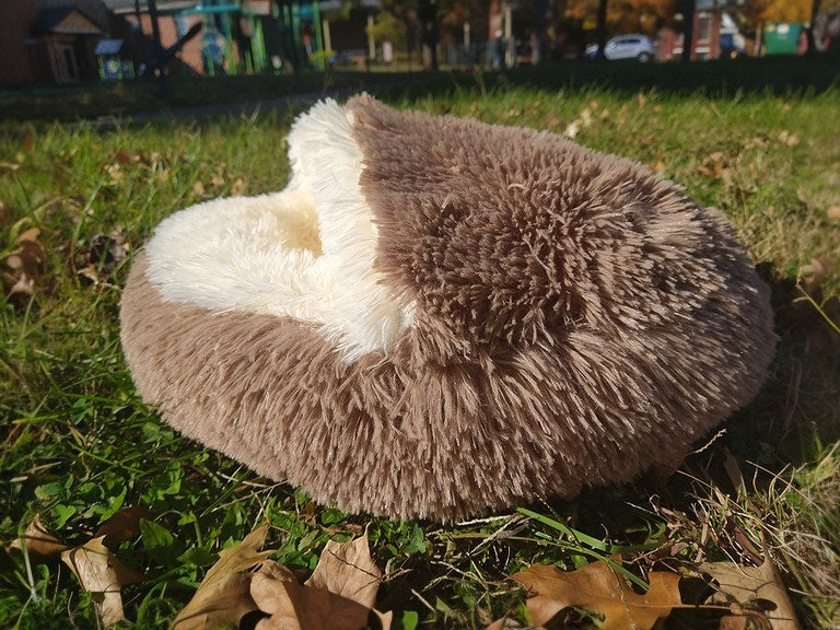 Donut Bed with Hood for Small Dogs and Cats