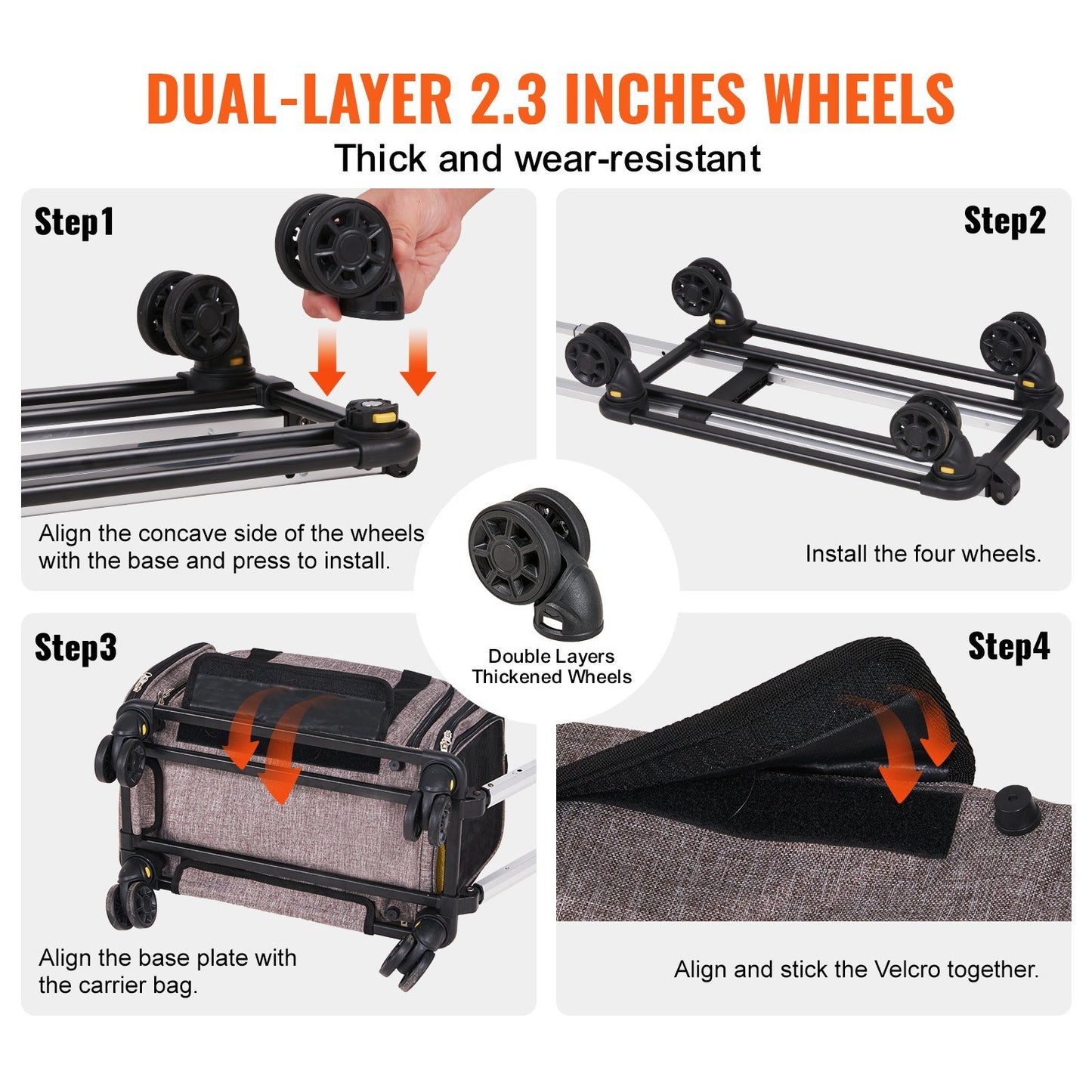 Extra-Long Expandable Pet Carrier - Pop-Out Style with Wheels