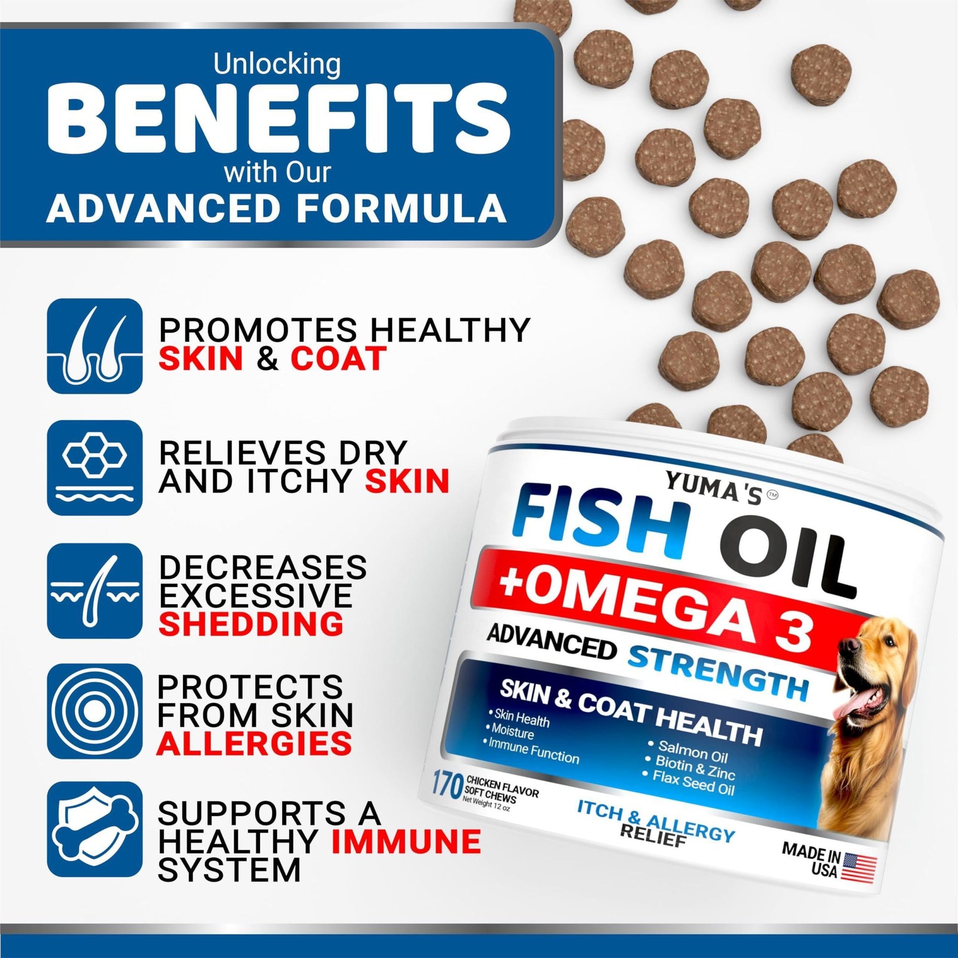 Omega 3 Fish Oil Itchy Skin Relief for Dogs