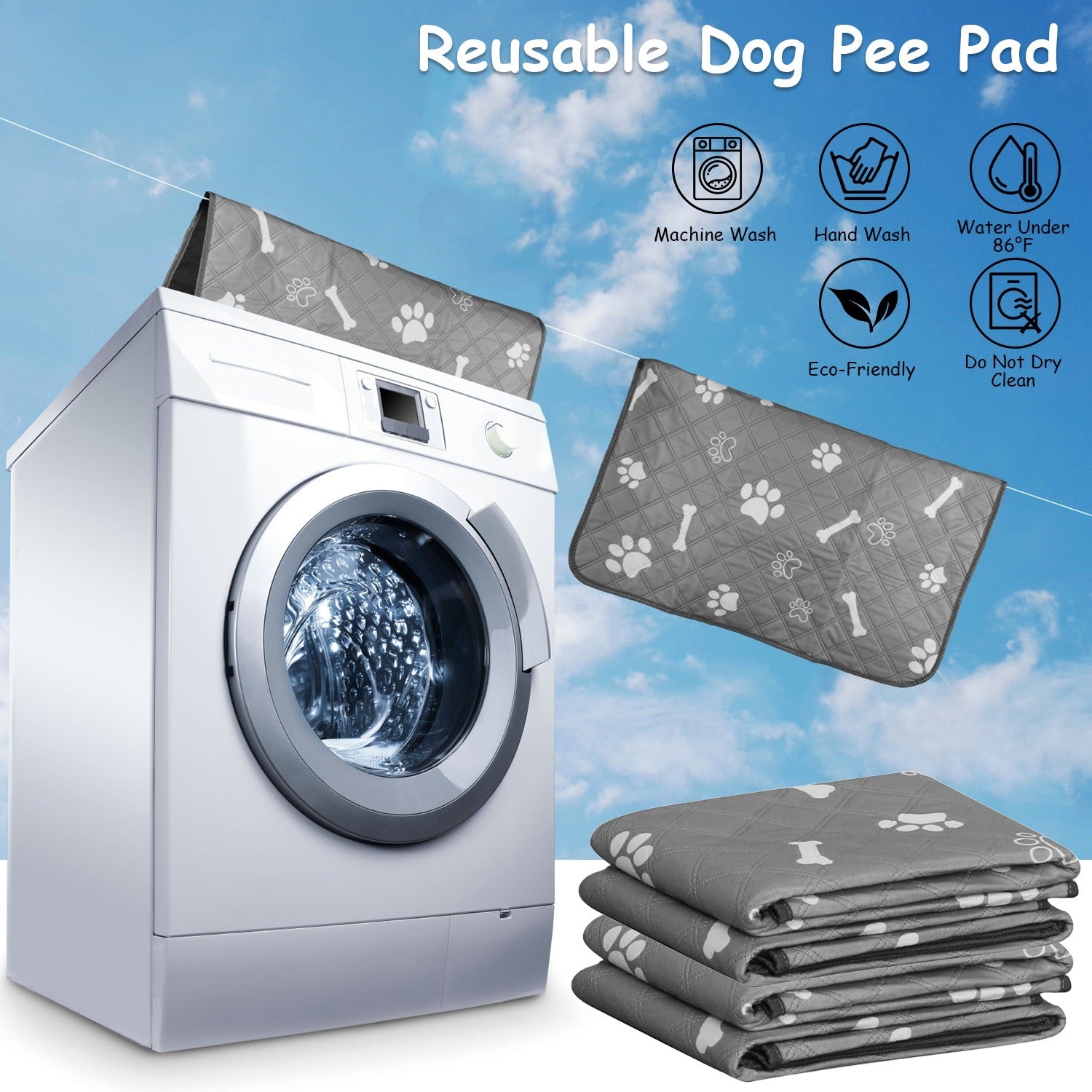 2 Pack - Washable Pet Pee Pads for Dog Cat Incontinence