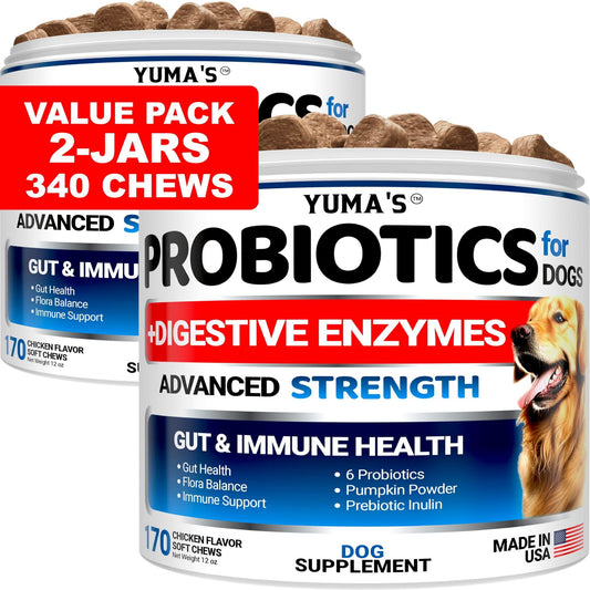 2 Pack Probiotics with Digestive Enzymes for Dogs