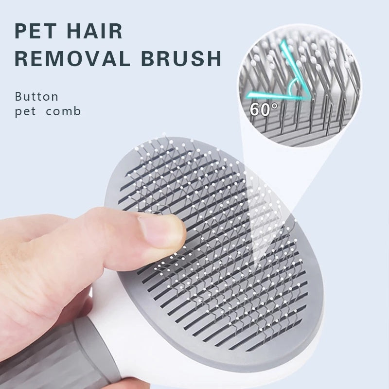 Dog and Cat Brush With One-Click Cleaning