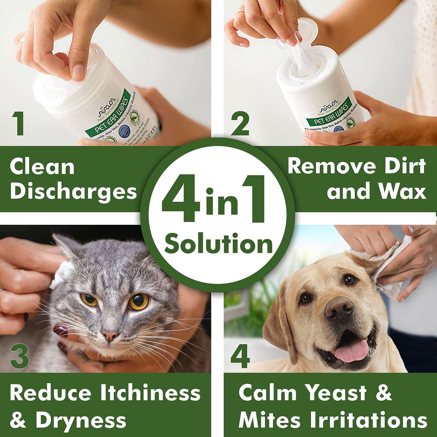 Aloe Vera Pet Ear Cleaning Wipes