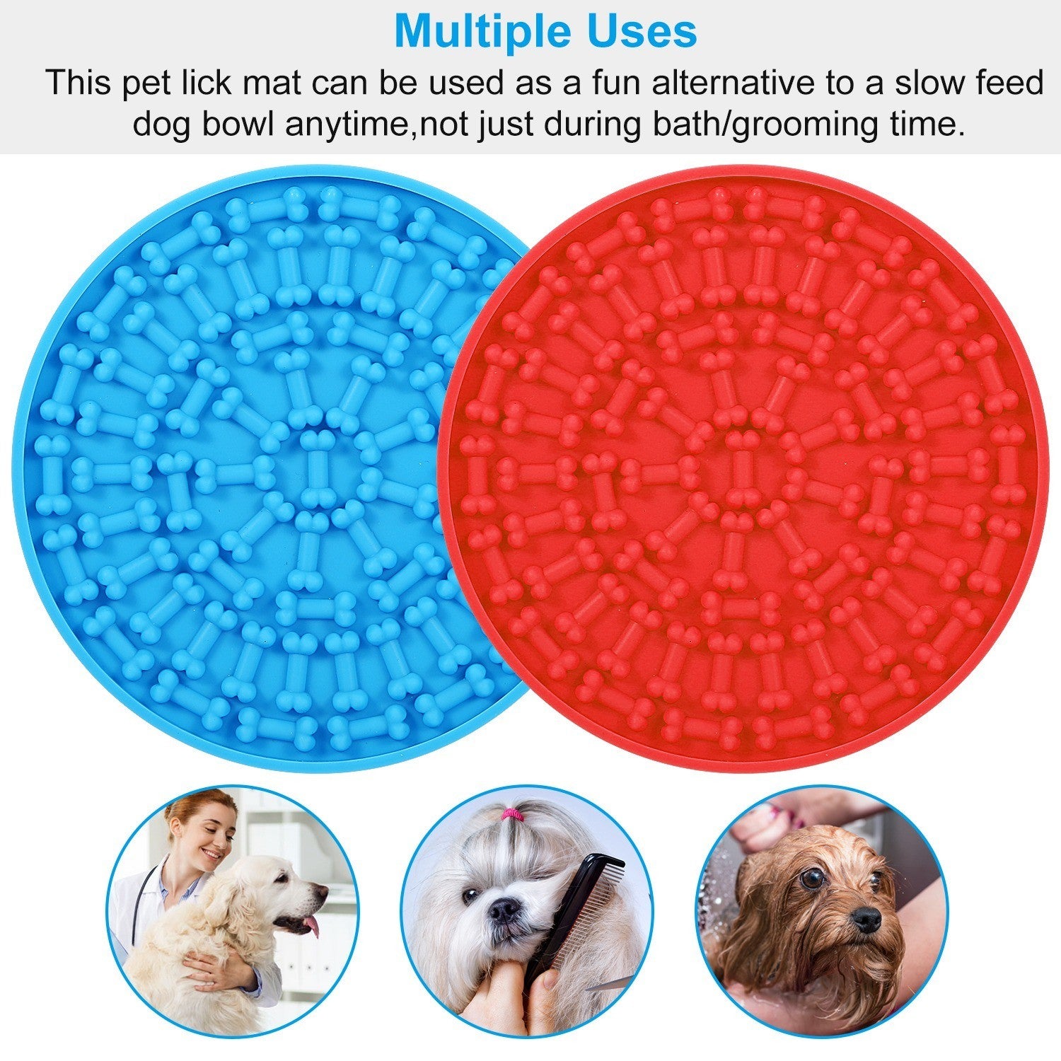 2 Pack bath dog treat pad with suction cups