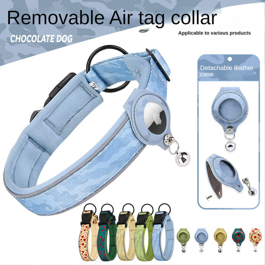 Pet Dog Collar with Detachable AirTag Leather Case