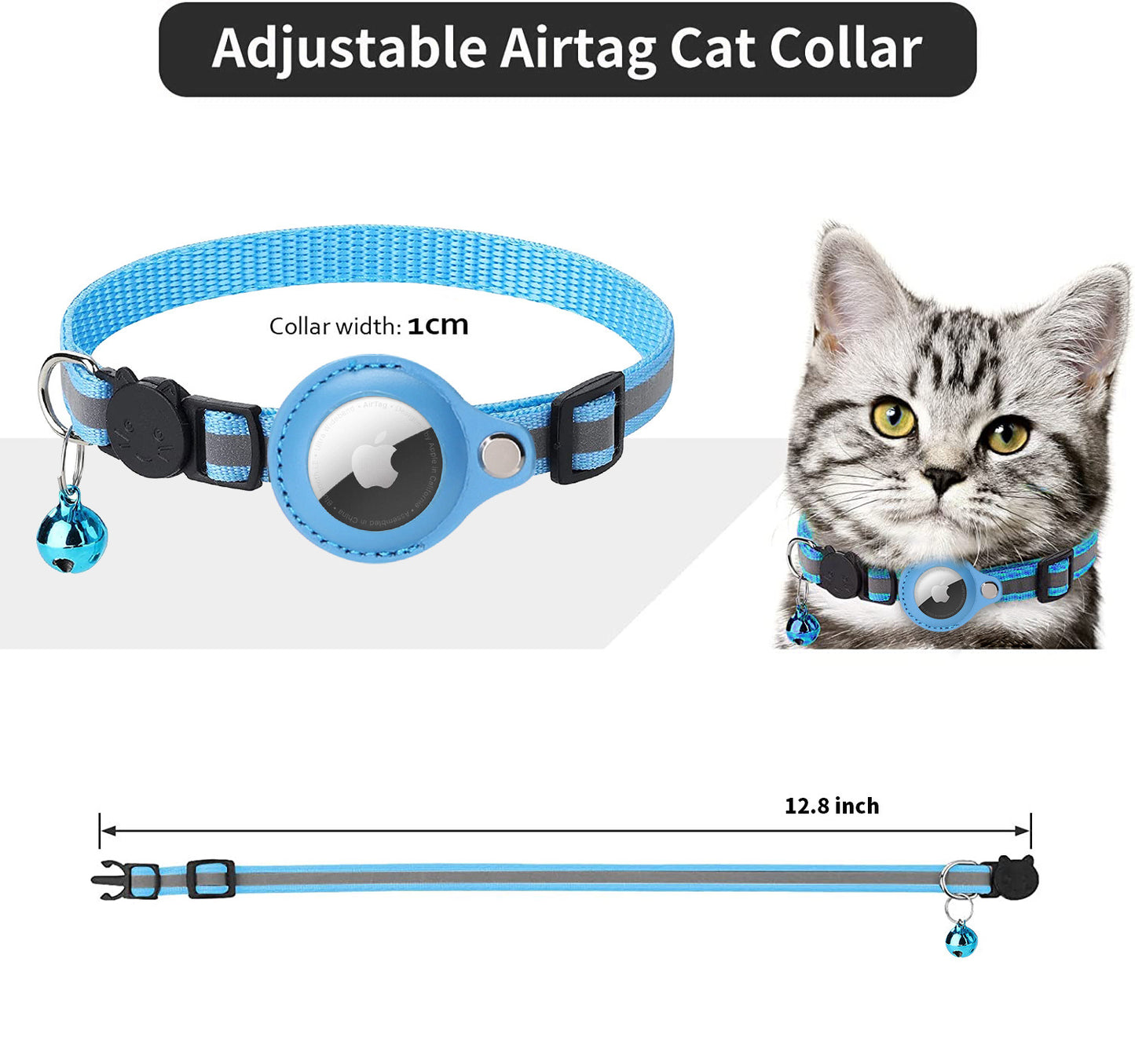 Reflective AirTag Collar for Cats