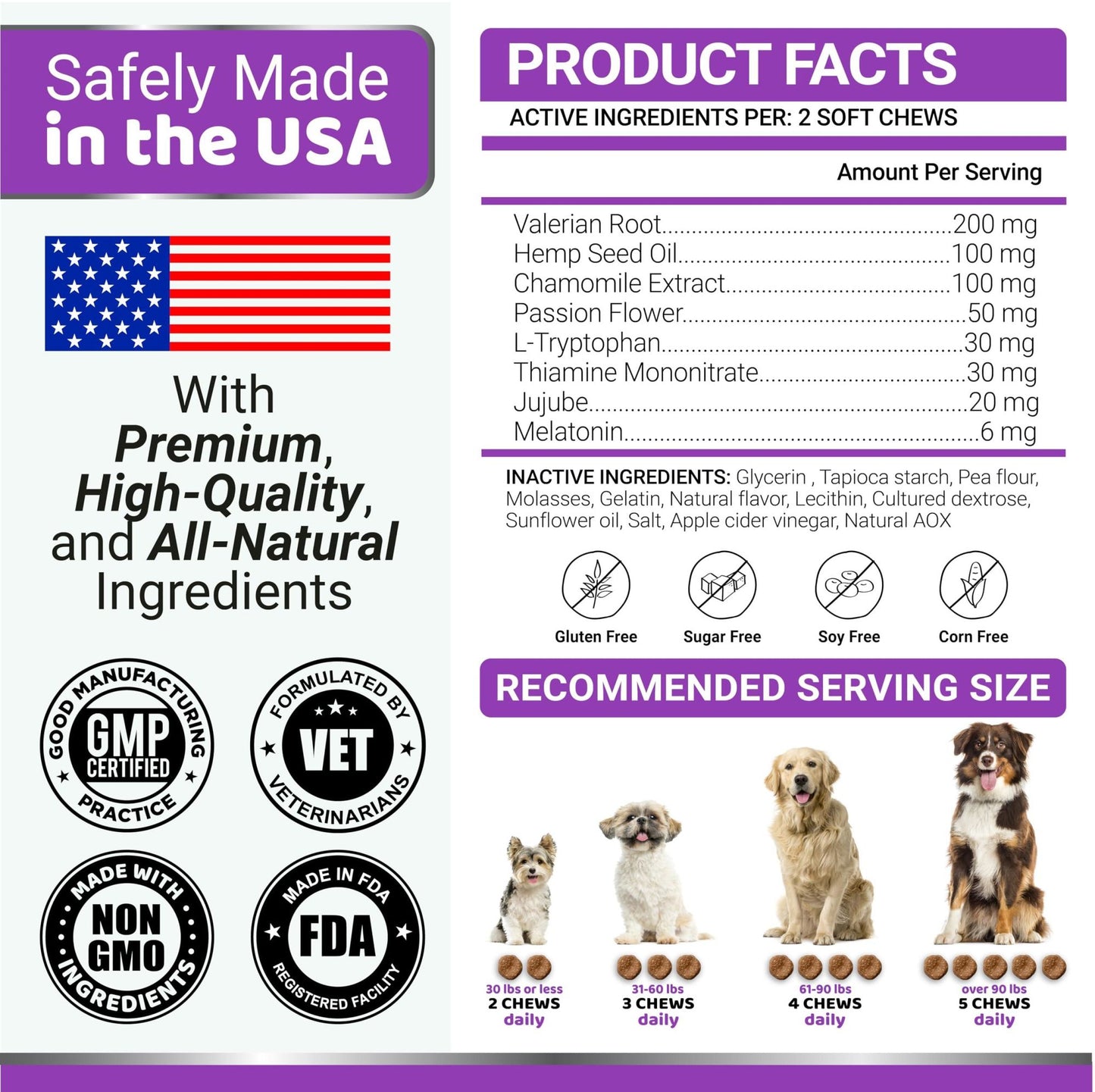 Melatonin Stress and Anxiety Relief Chews for Dogs