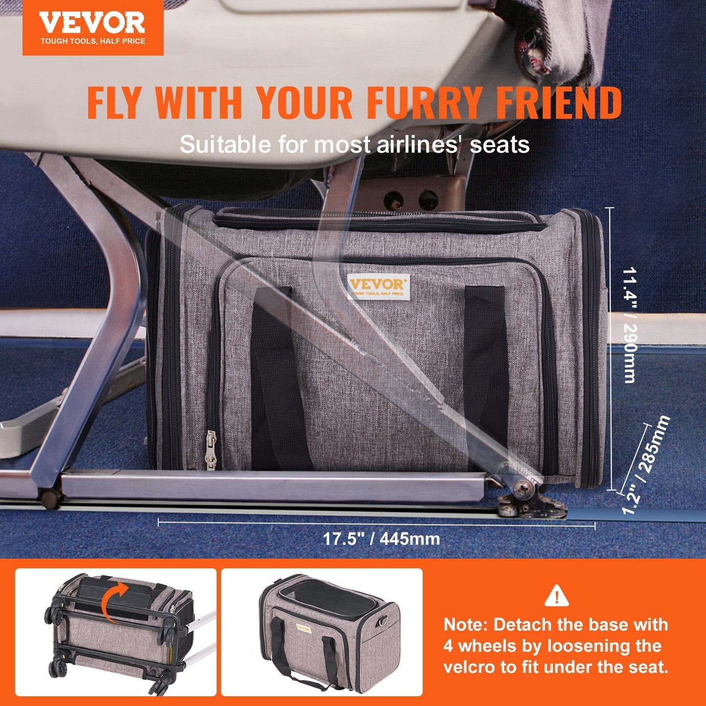 Extra-Long Expandable Pet Carrier - Pop-Out Style with Wheels