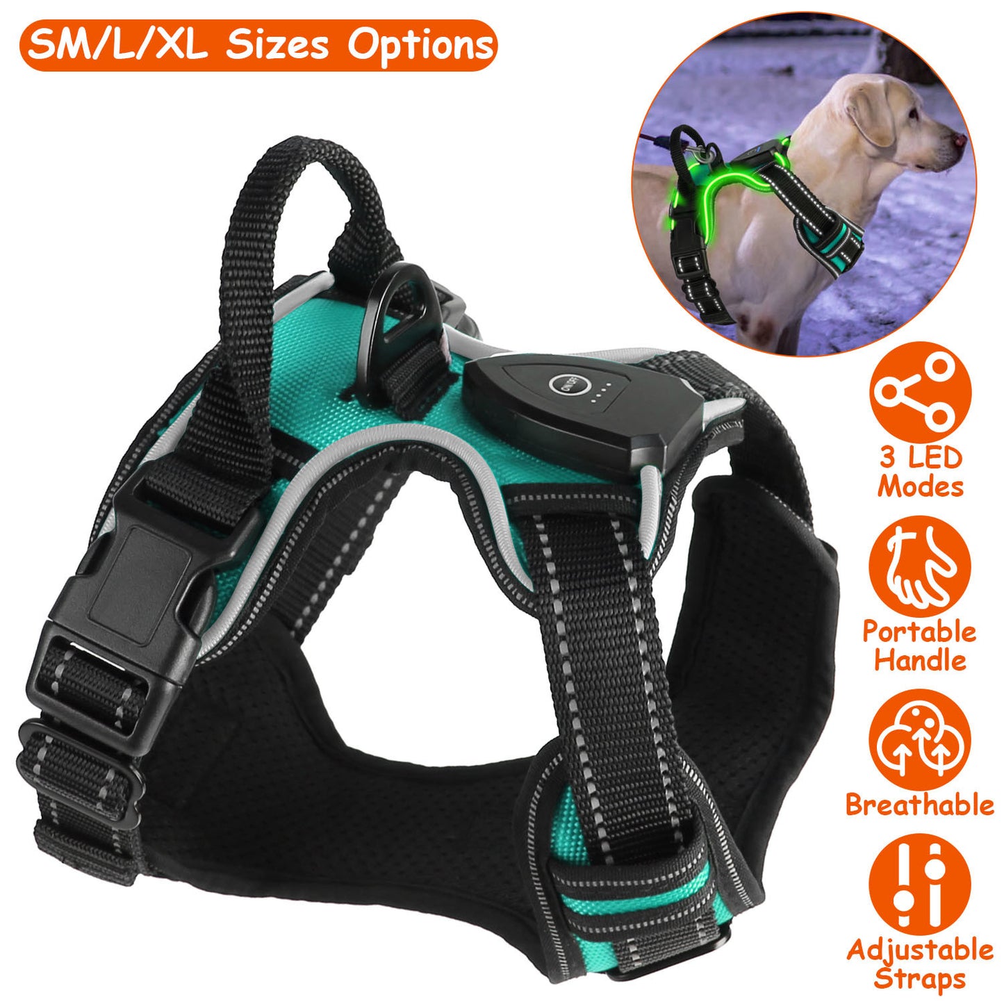 Rechargeable LED Dog Safety Harness