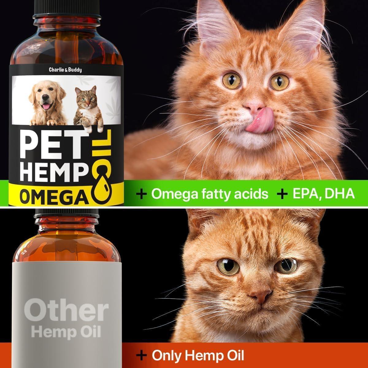 Hemp Oil with Omega 3, 6, 9, and Vitamins B & E for Dogs and Cats