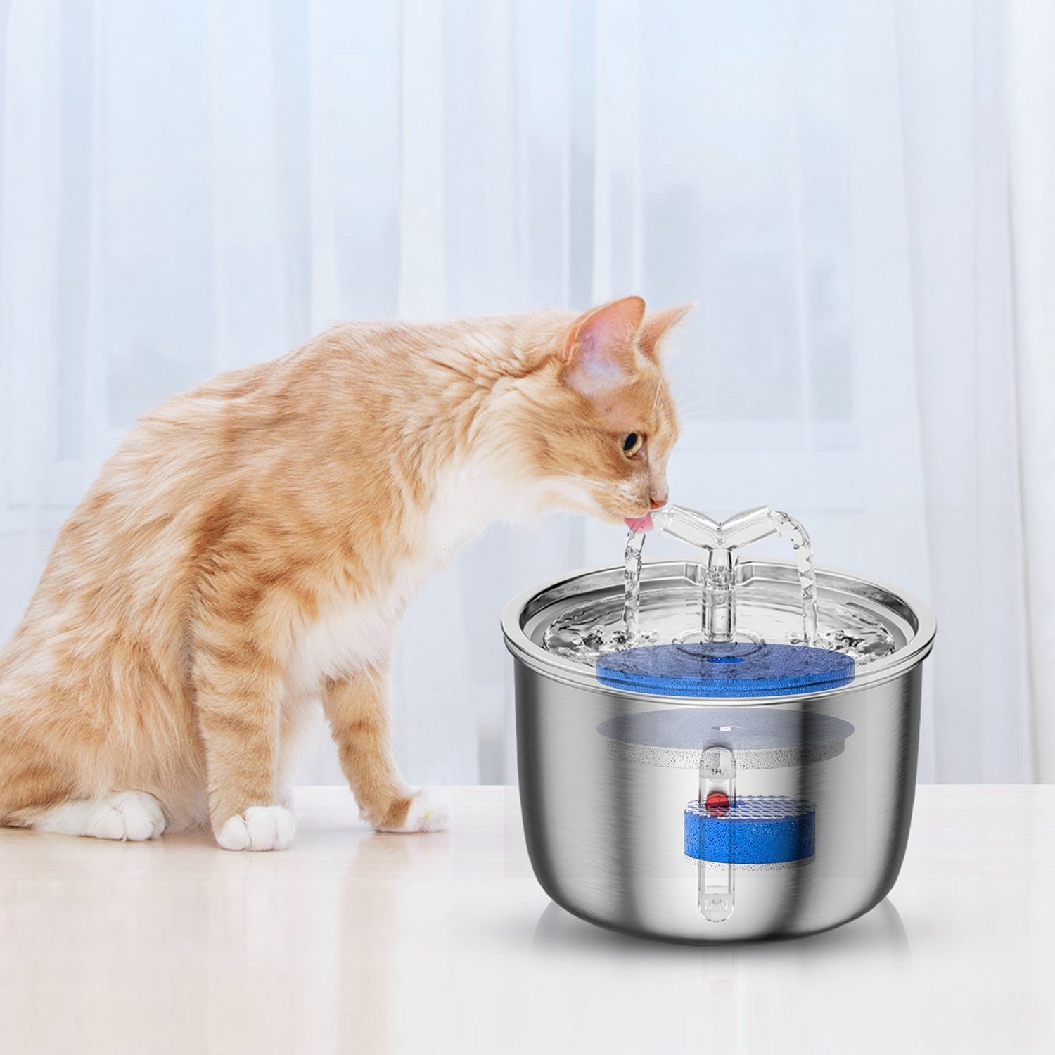 Stainless Steel Automatic Pet Dog Cat Water Fountain