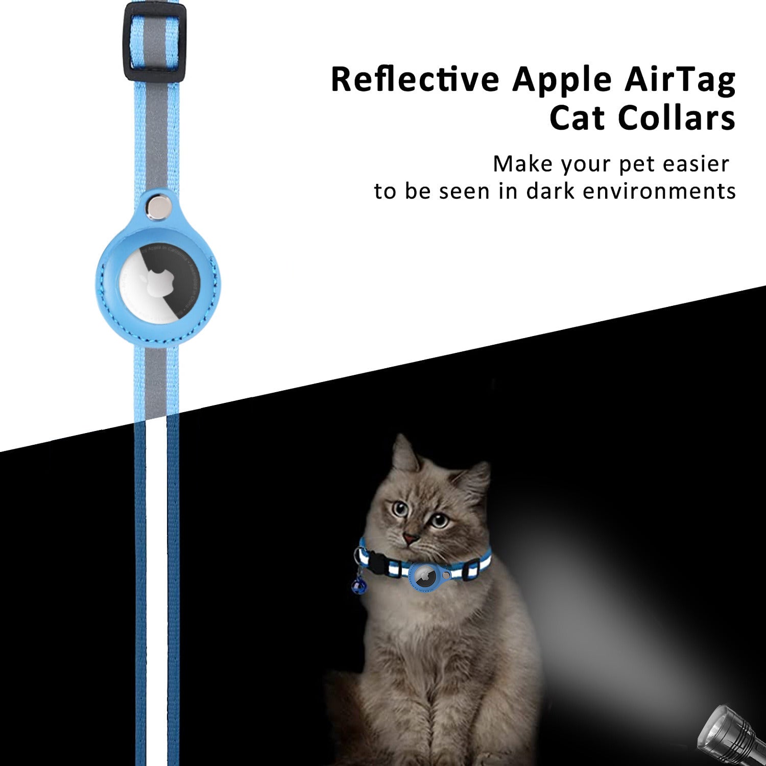 Reflective AirTag Collar for Cats