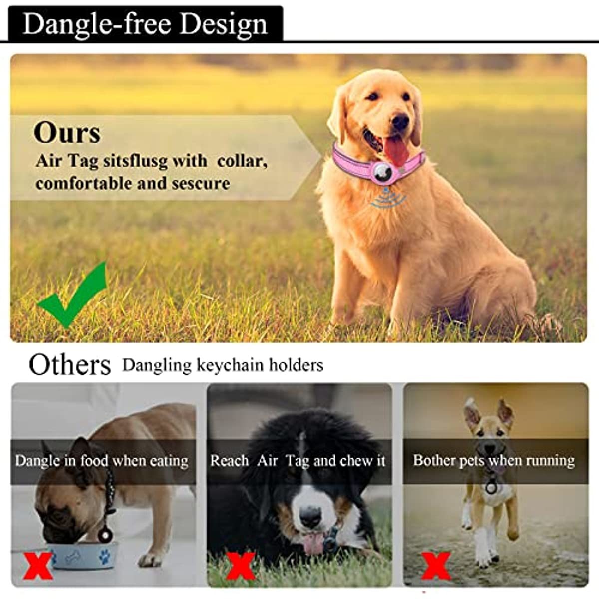 Reflective AirTag Collar for Dogs