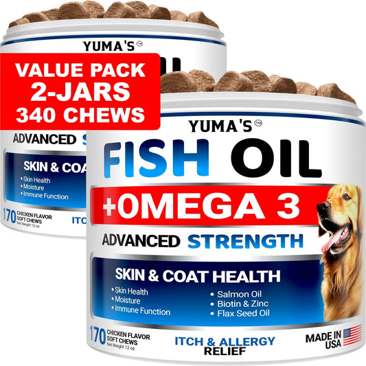 2 Pack - Omega 3 Fish Oil Itchy Skin Relief for Dogs