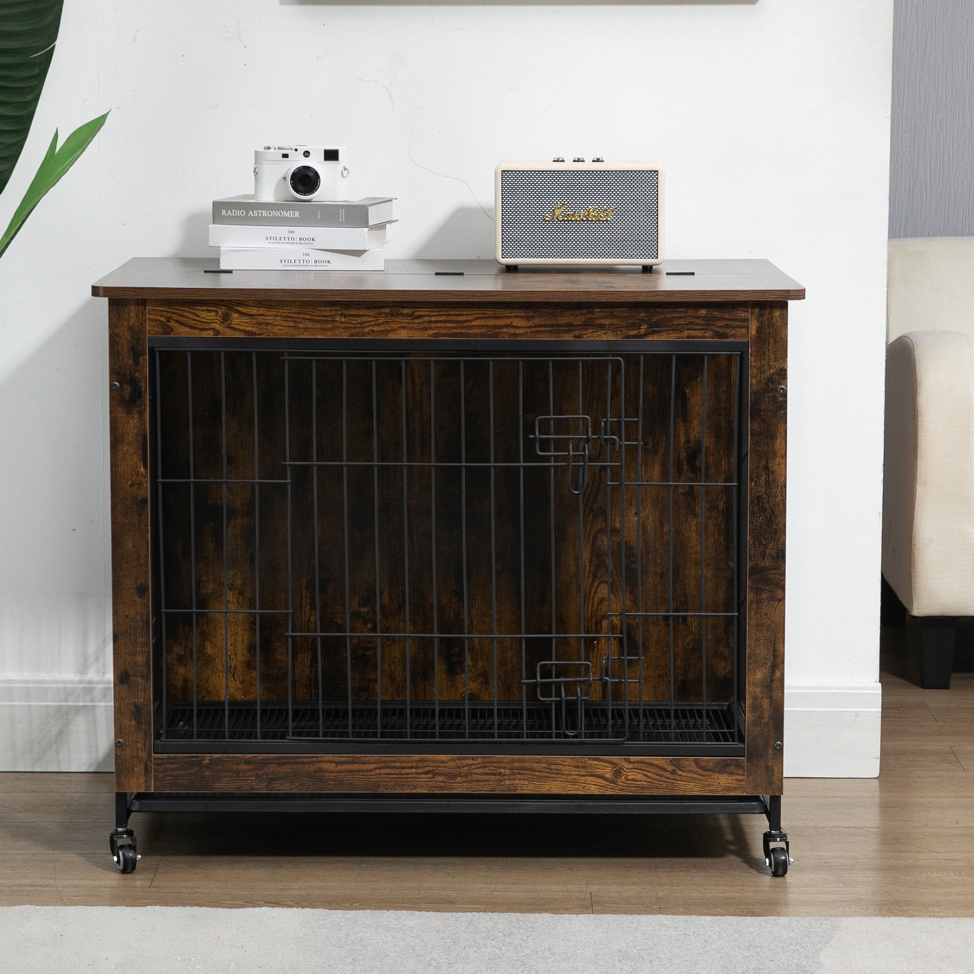 Rolling Dog Kennel/Crate Furniture