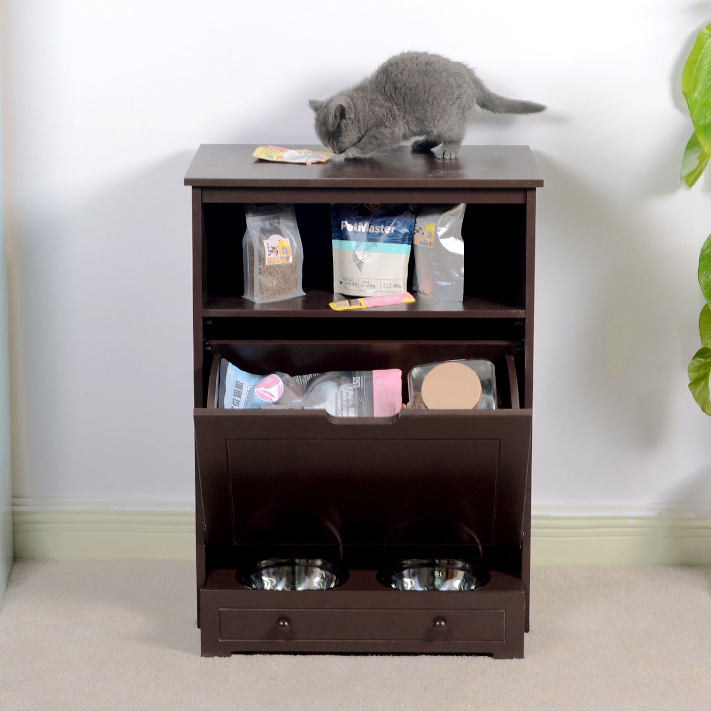 All-In-One Pet Feeder Station Furniture