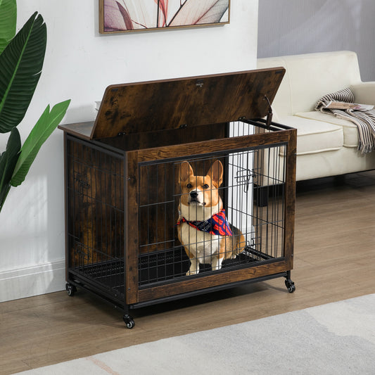 Rolling Dog Kennel/Crate Furniture