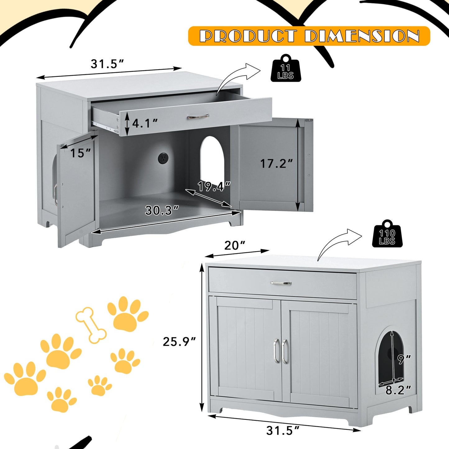 Hidden Litter Box Cabinet Furniture