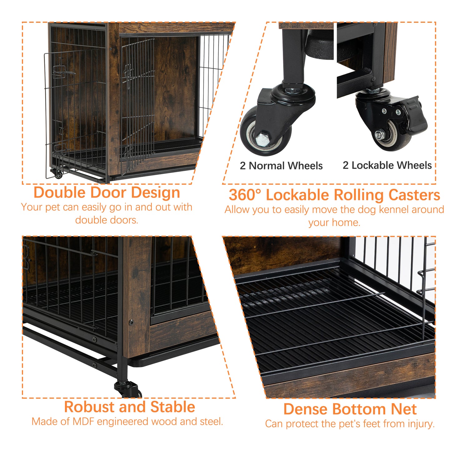 Rolling Dog Kennel/Crate Furniture